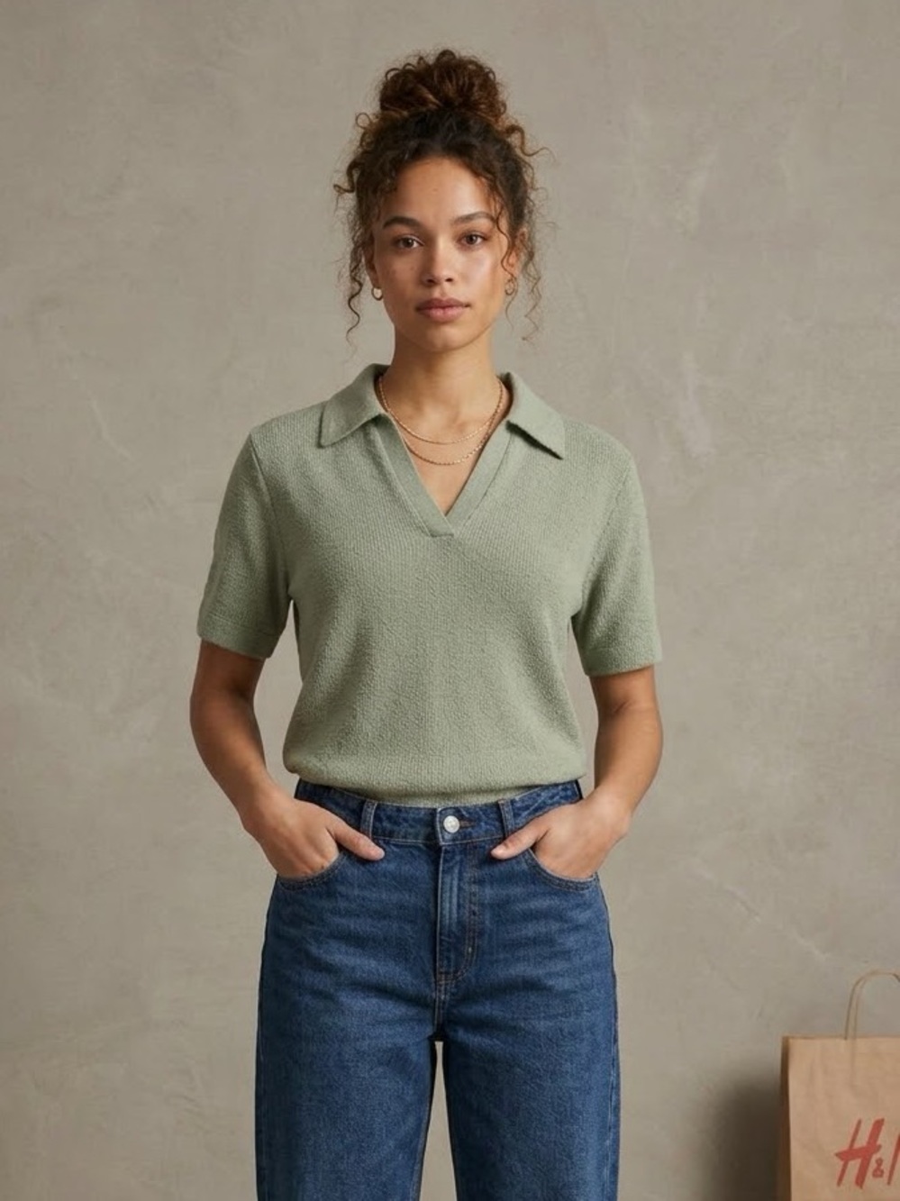 H&M Short Sleeve Polo Knit Shirt